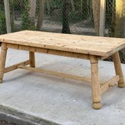 Table de ferme Georges Robert en bois massif brut, 1960, restaurée