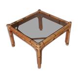 Table basse en rotin et bambou 1960 / 1970