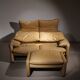 Leather Seating Group ‚Maralunga‘ by Vico Magistretti for Cassina