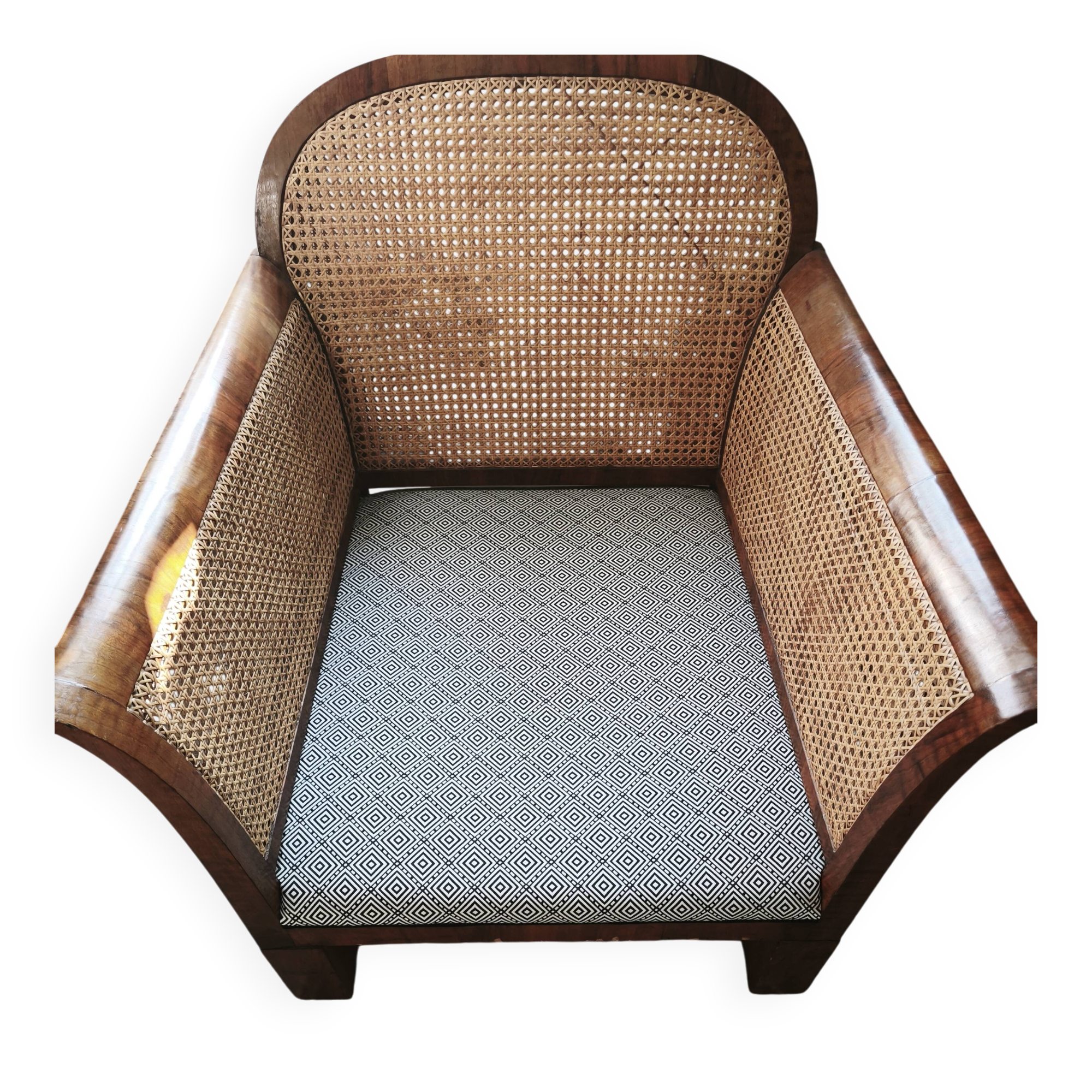 double caned armchair