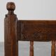 19th Century Spanish Hand-Carved oak Side Chair with Velour Seat