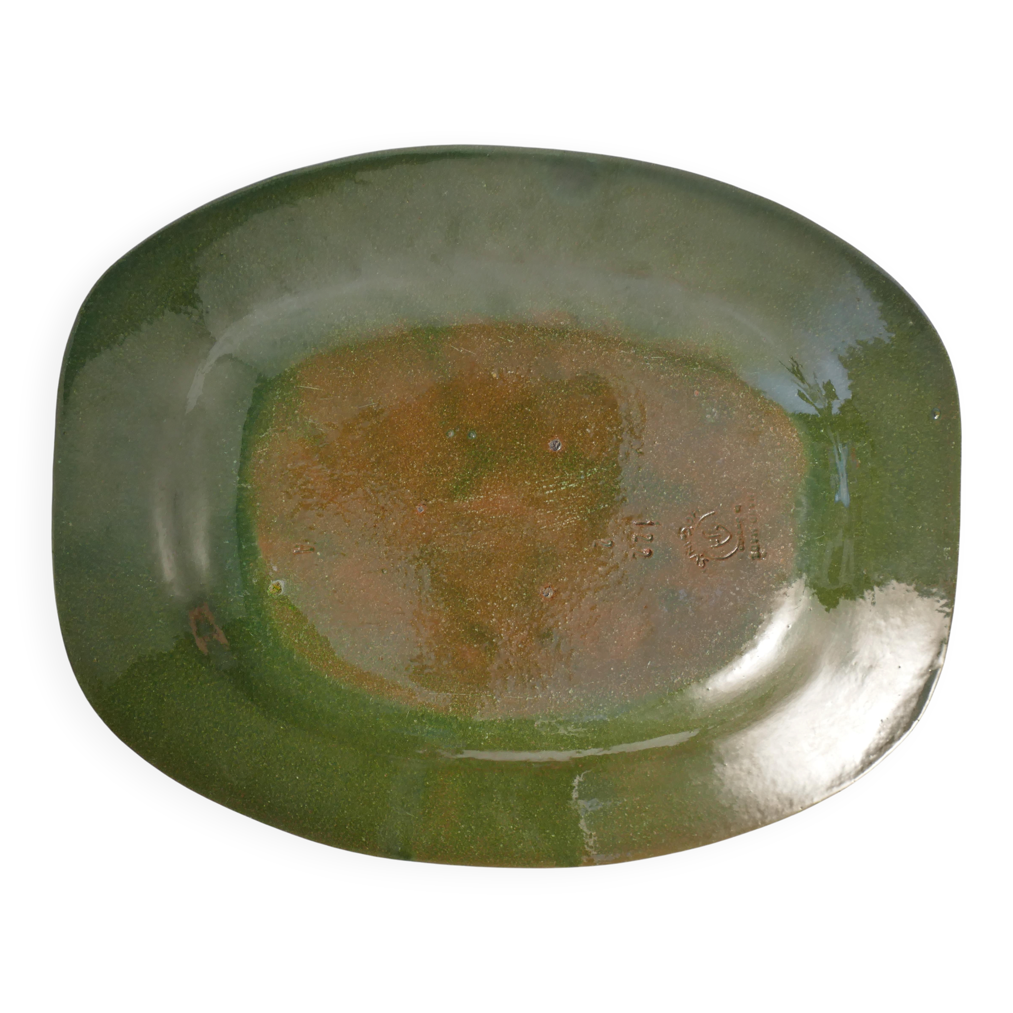 Emerald Green Stoneware Dish by Andersson & Johansson, Höganäs, Sweden