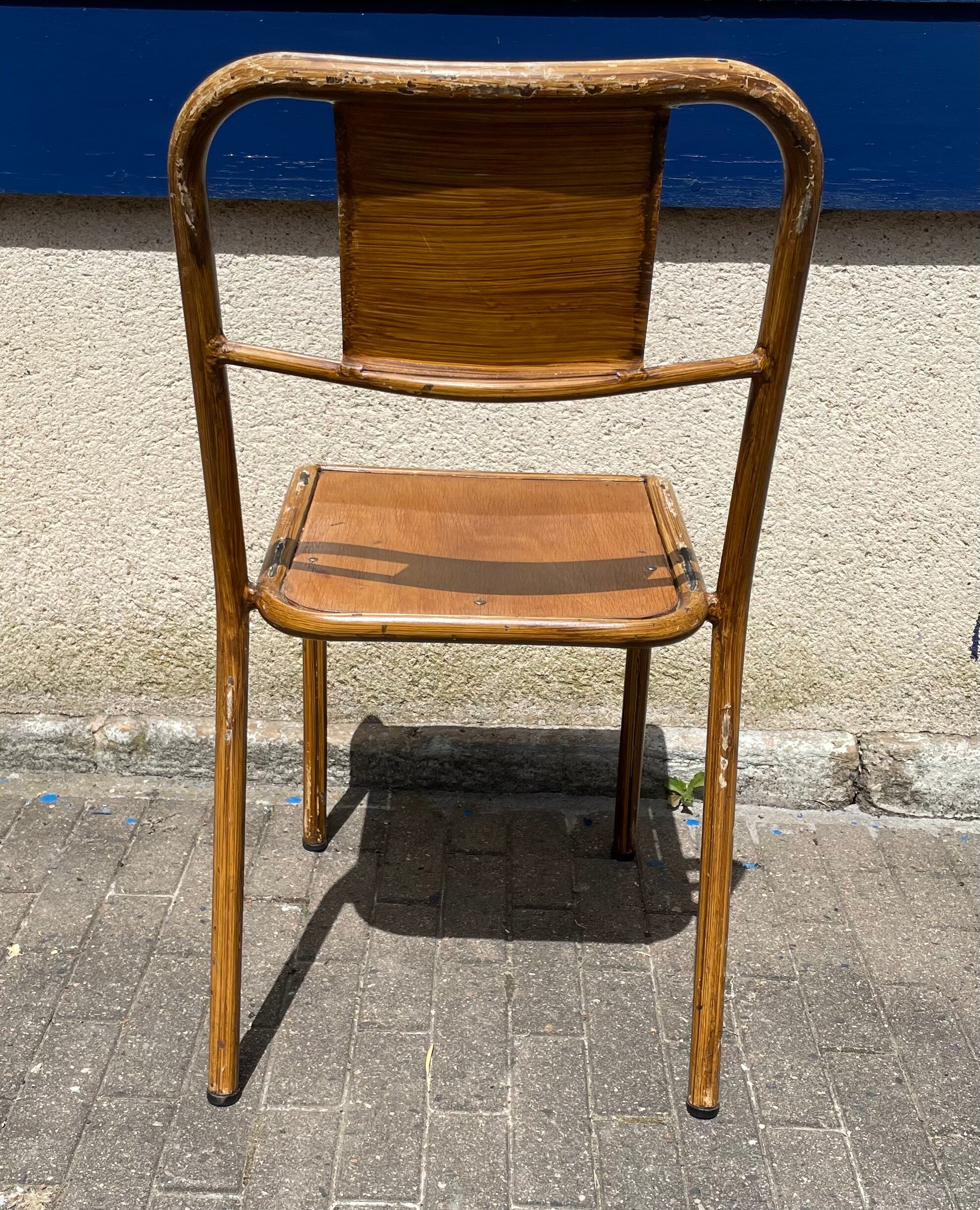 Set of sixteen industrial metal chairs from the 1960s
