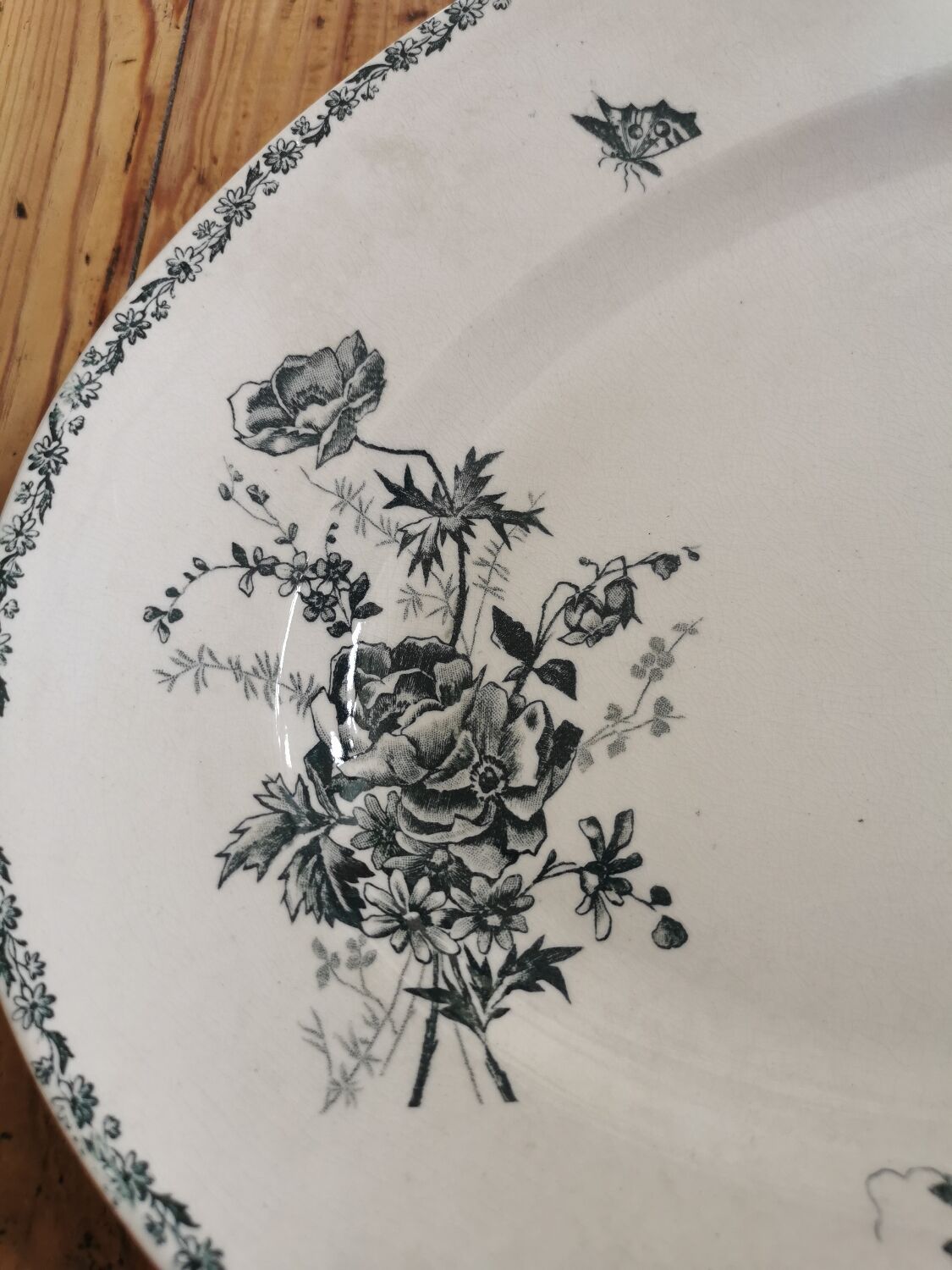 Old oval plate in iron earth