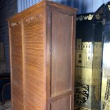 Solid oak notary double curtain filing cabinet 1900