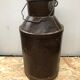 Old milk pot + metal lid vintage decoration