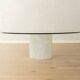 Postmodern coffee table from the 1980s with marble base and glass top