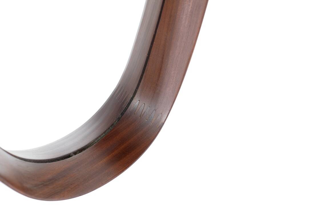 Vintage oval wooden mirror, Italy, 1960s.