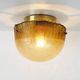 Brass and muranoglass 'Citrus' flush mount light by Hillebrand