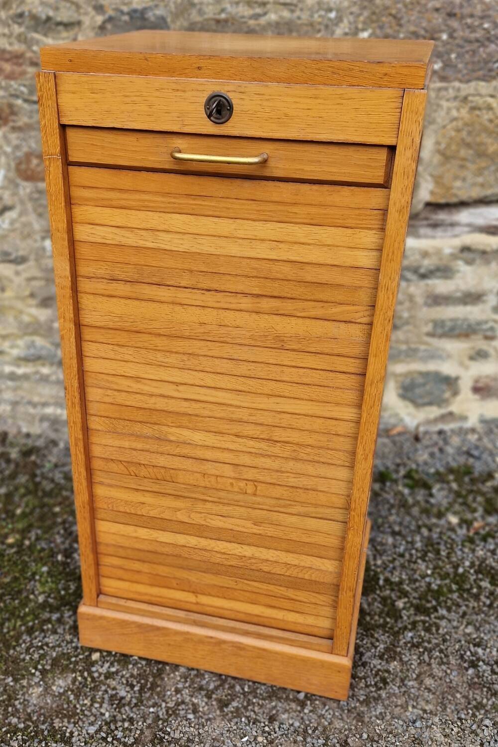 60s curtain filing cabinet