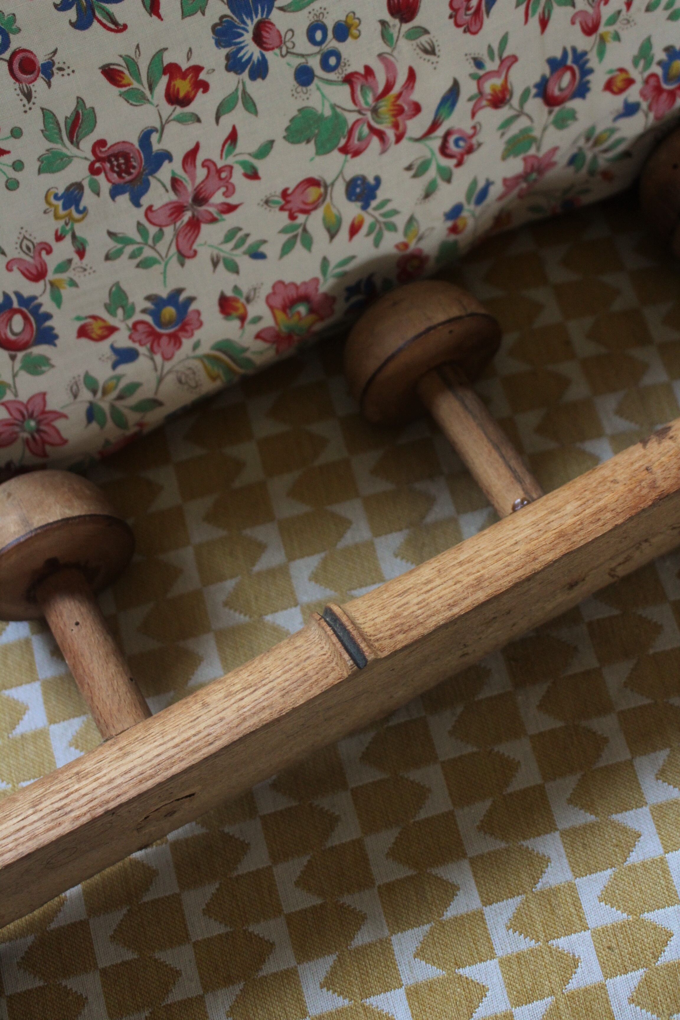 Coat rack vintage wood bamboo four hooks