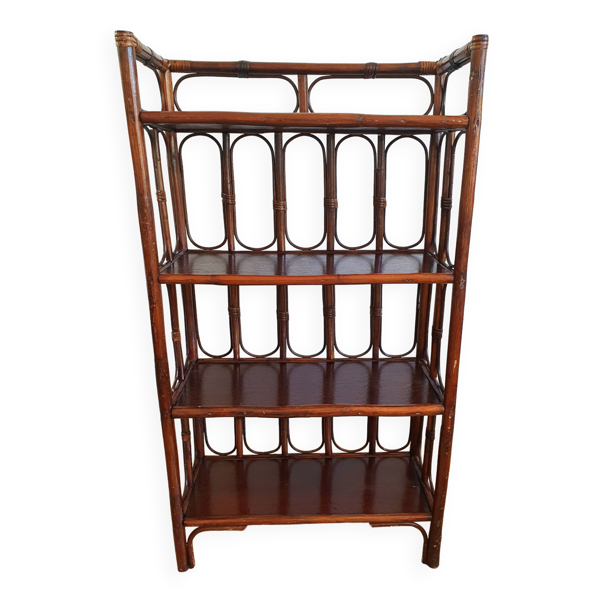 Rattan library shelf