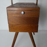 Sewing box in oak and mahogany 1950