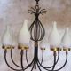 Set of 2 Italian design chandeliers in style of Stilnovo/ Arredoluce, 1950s