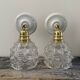 Pair of new electrified chiseled glass sconces