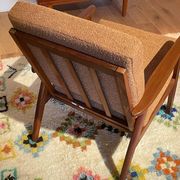 Vintage Scandinavian armchair "Theodor" in terracotta boucle.