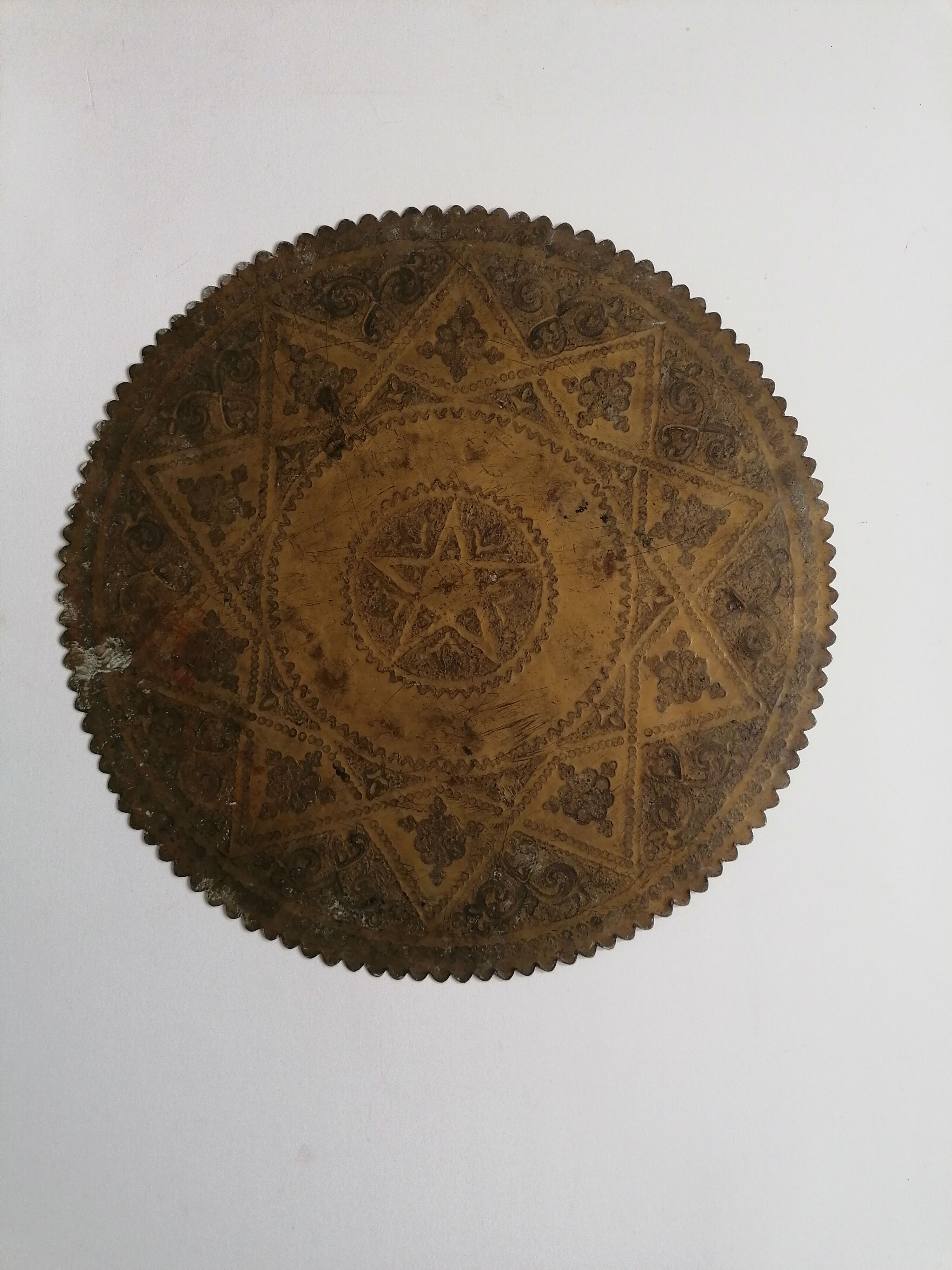 Moroccan solid brass tray