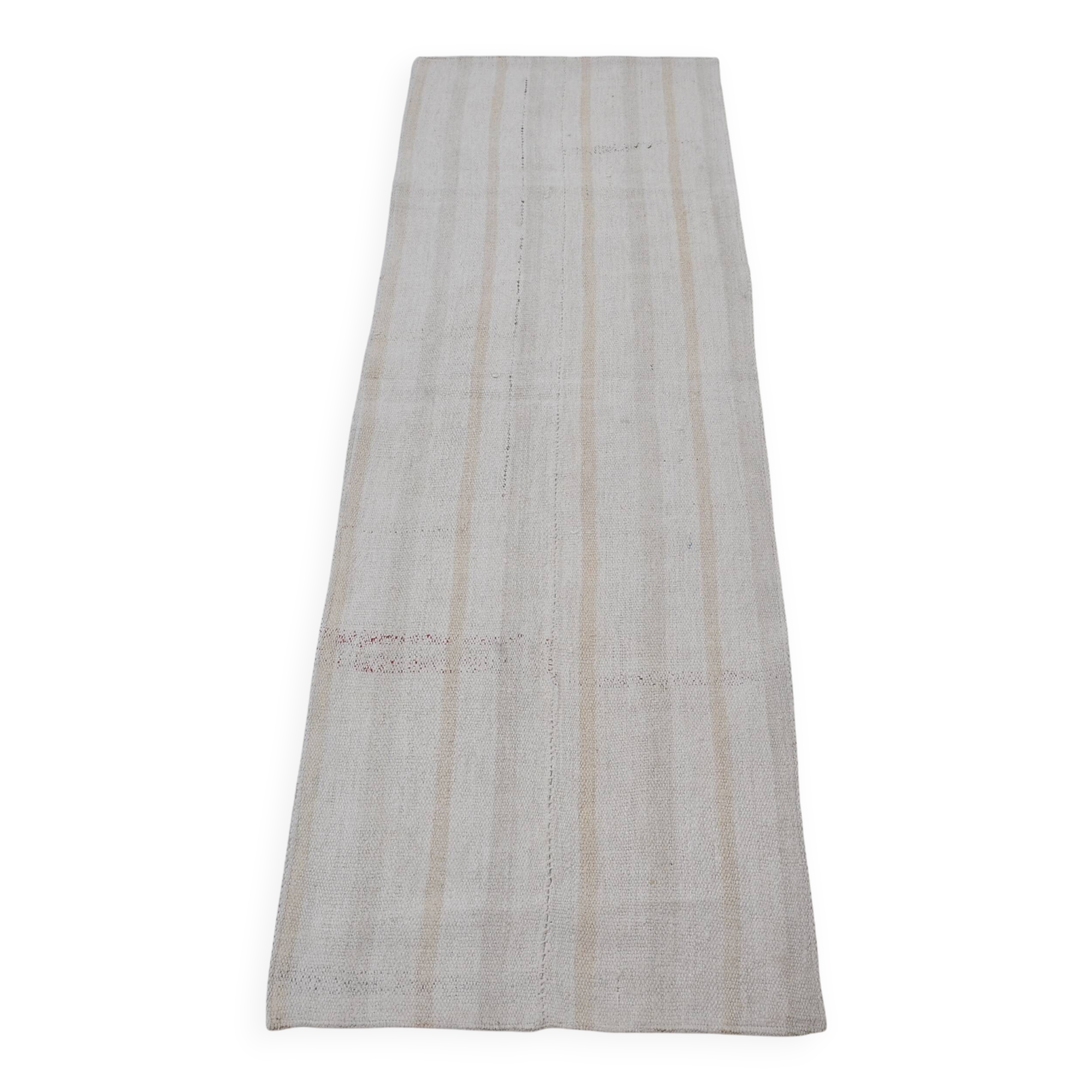 White Neutral Vintage Hemp Kilim Rug sku3799