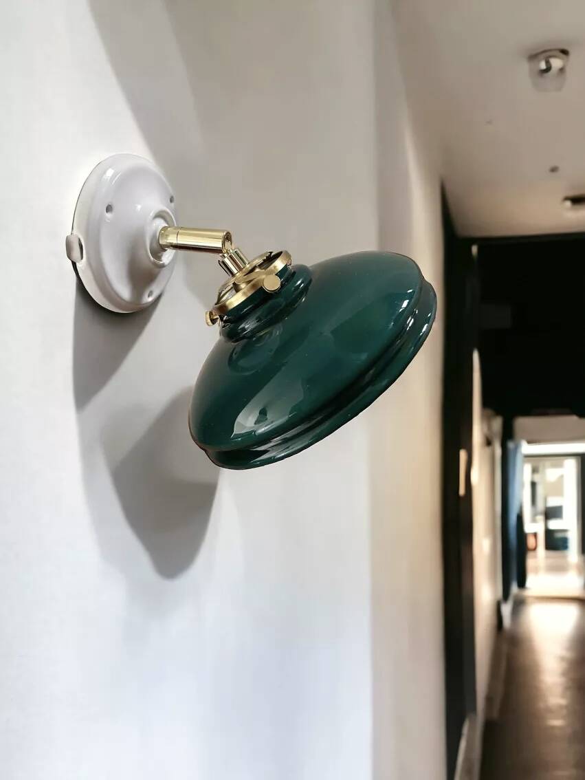 Green opaline wall light