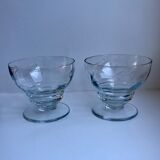 Set of 8 champagne glasses in crystal engraved 50s