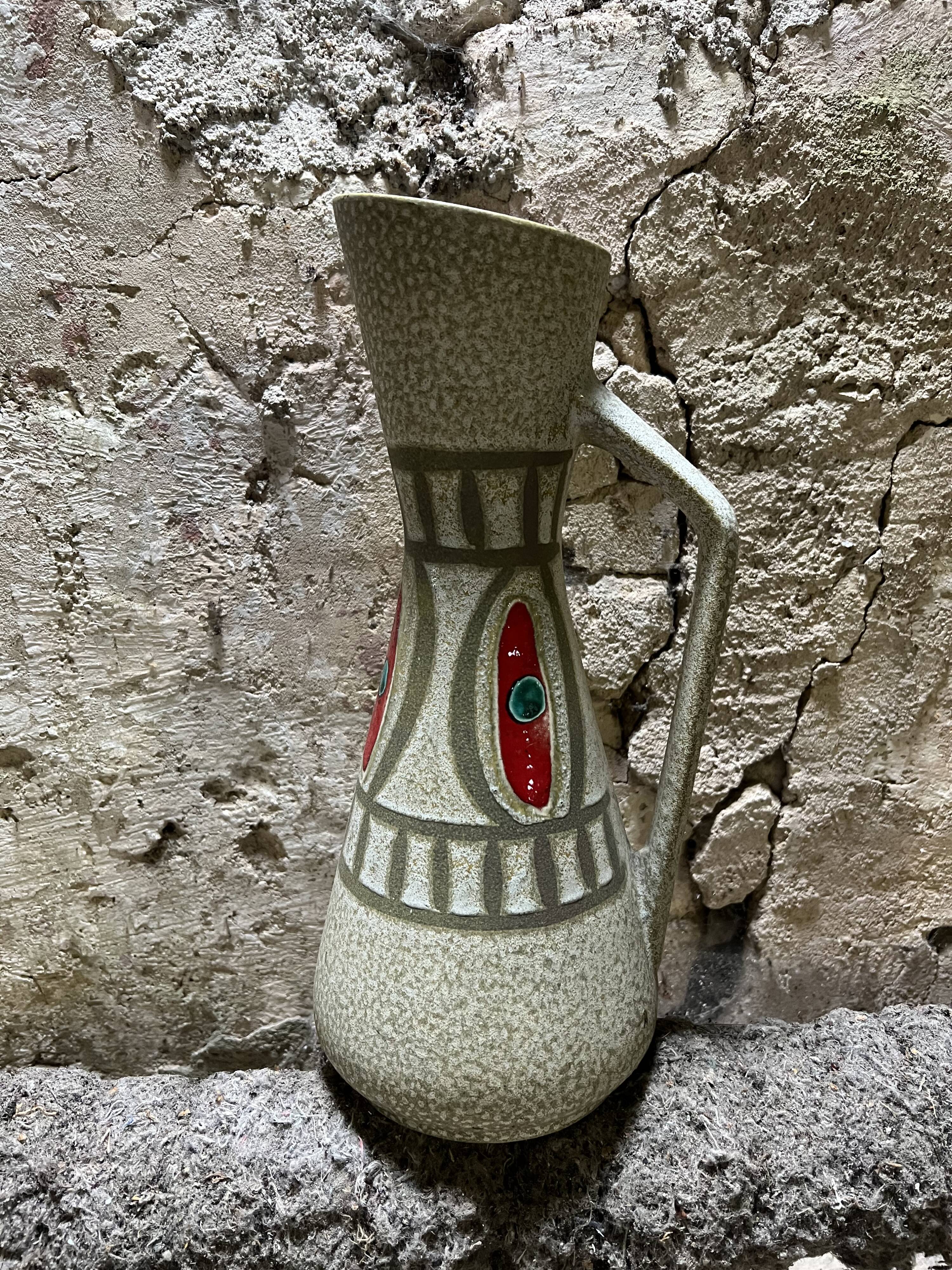Vintage glazed ceramic jug – West Germany, 1960s