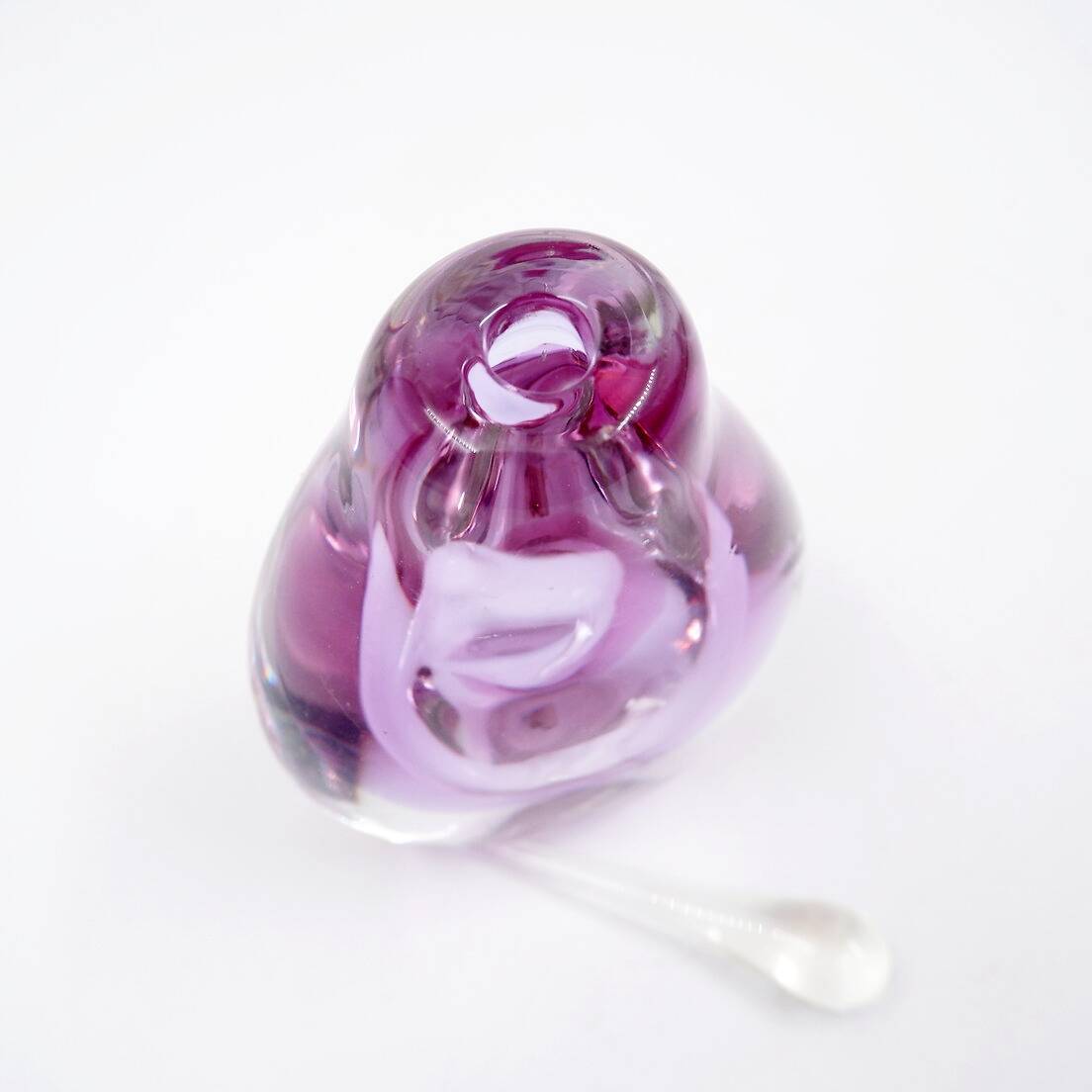 Flacon à parfum en verre soufflé violet « Sommerso »