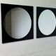 Rare Italian space age black square mirror by Colombini for Kartell