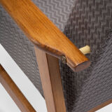 Śnieżka armchair from the 1970s./ gray patterned velor