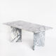 Vintage white marble coffee table - France, 1970s