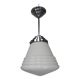 Art Deco pendant lamp with ribbed white globe, 1930s