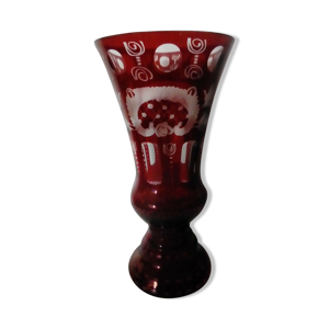 Vase en cristal boheme - grave
