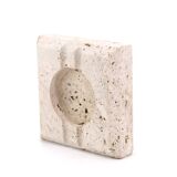 Square travertine ashtray, 1970s