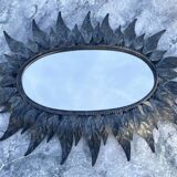 Oval leafy mirror - 1960 - sun mirror style