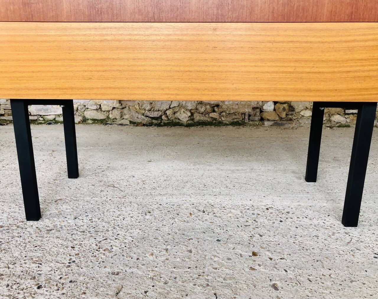 Teak storage unit with metal legs Circa 70's