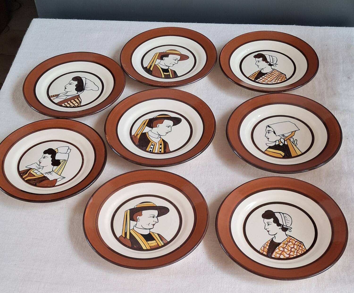 JP Quimper dessert plates