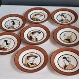 JP Quimper dessert plates