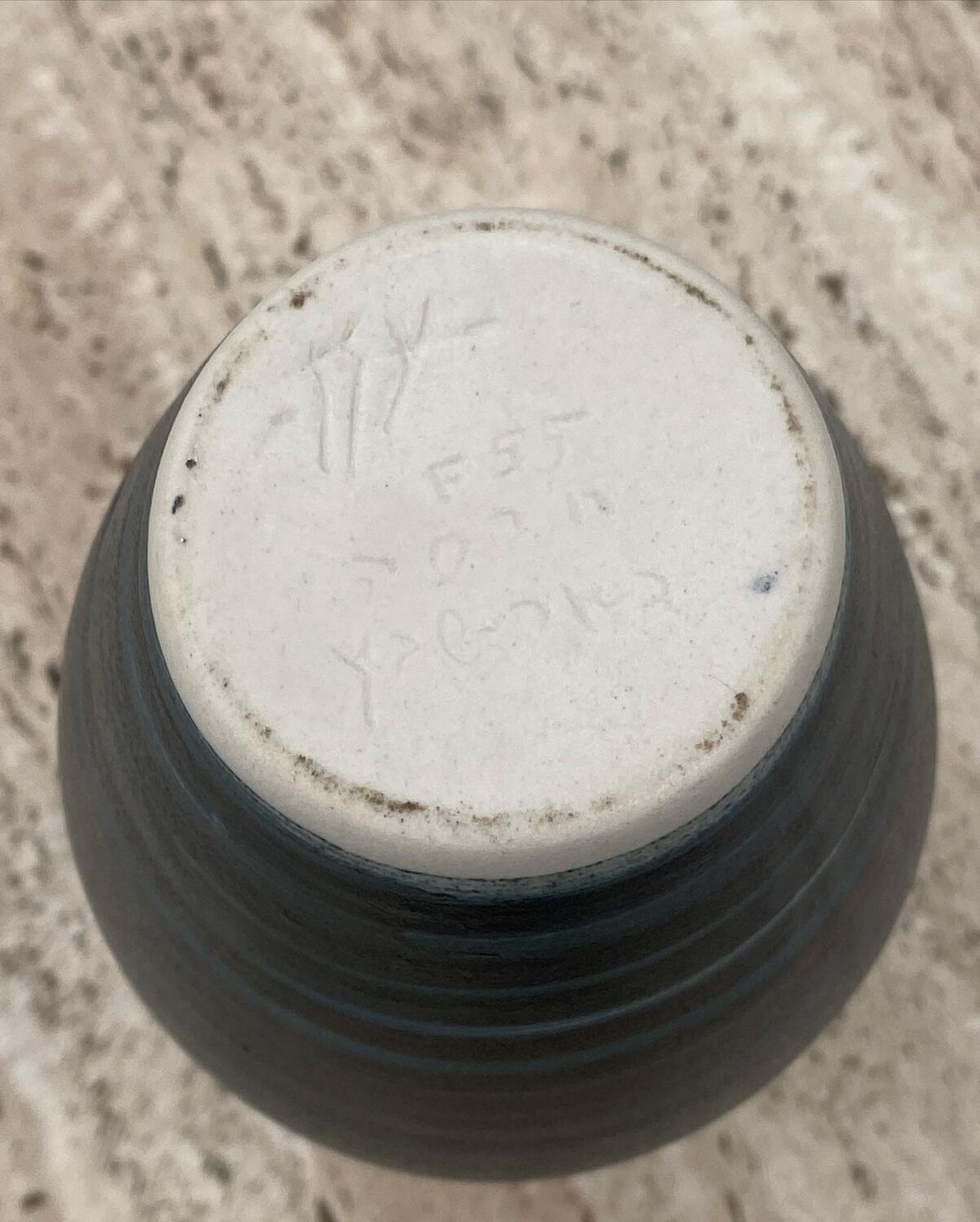 Scandinavian ceramic vase signed, 1960