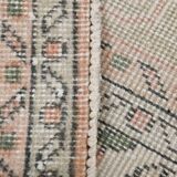 Pale Red & Pink Turkish Vintage Rug, Large Handmade Wool Rug, 216x335Cm