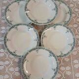 6 antique ironstone soup plates