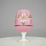 Hand-decorated glass French vase