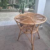 Table d'appoint italienne en bambou du milieu du siècle