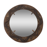 Decorative mirror in wood and gold metal