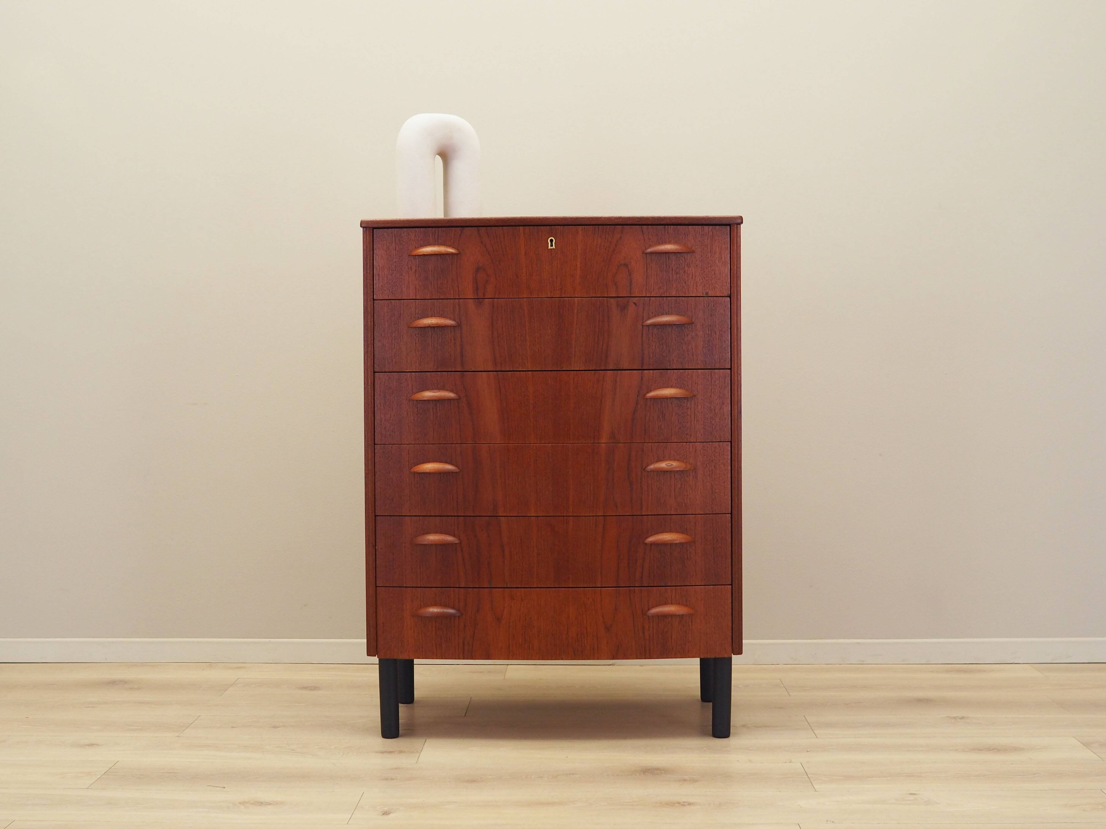 Teak chest of drawers, Danish design, 1970s, production: Denmark