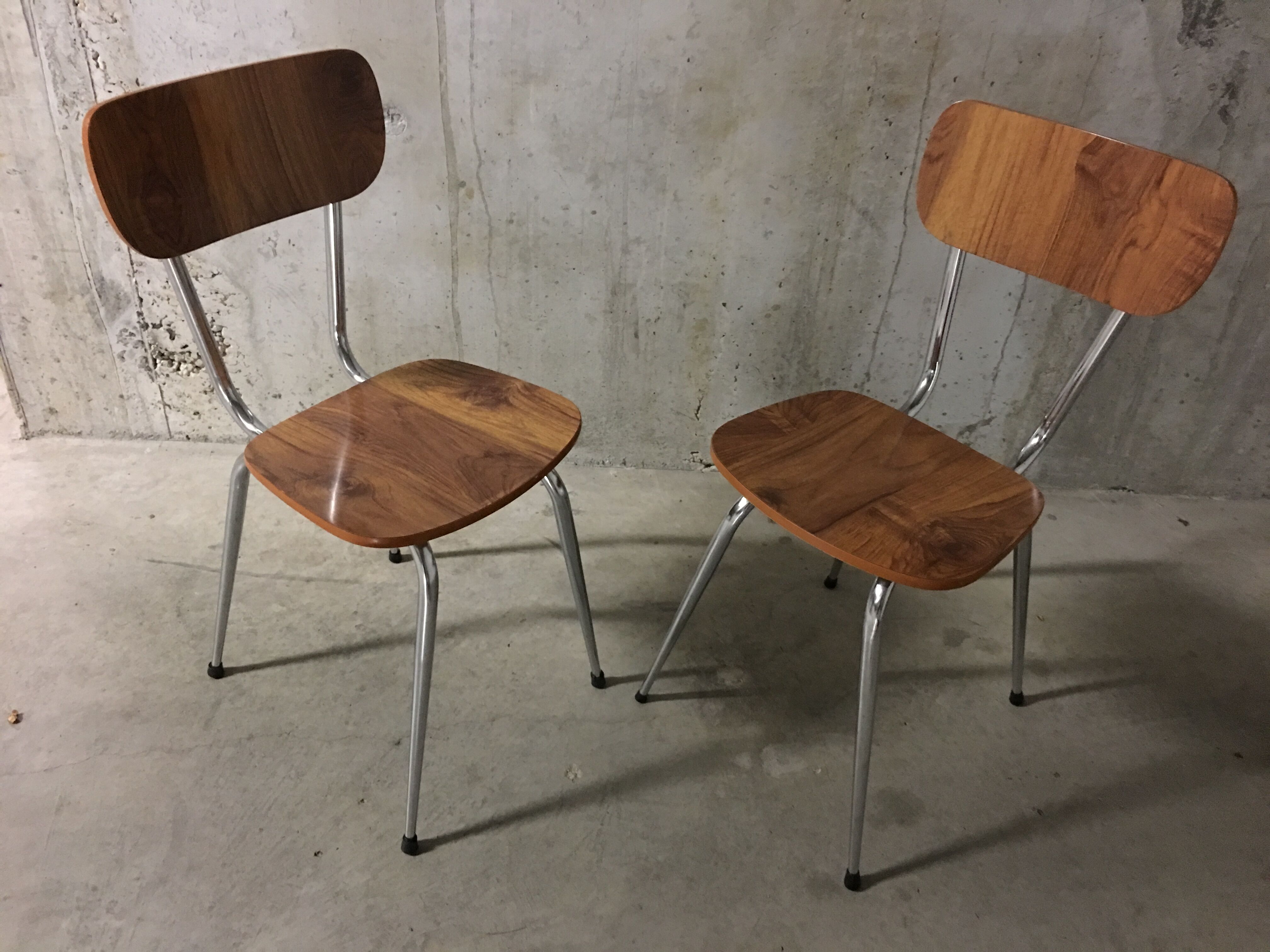Pair of 70s formica chairs