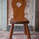 Vintage solid wood chair, brutalist chair, furniture, accent chair.