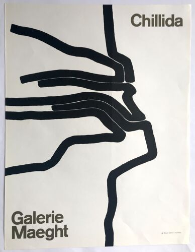 Original lithograph poster by Eduardo CHILLIDA, Maeght Gallery, 1964