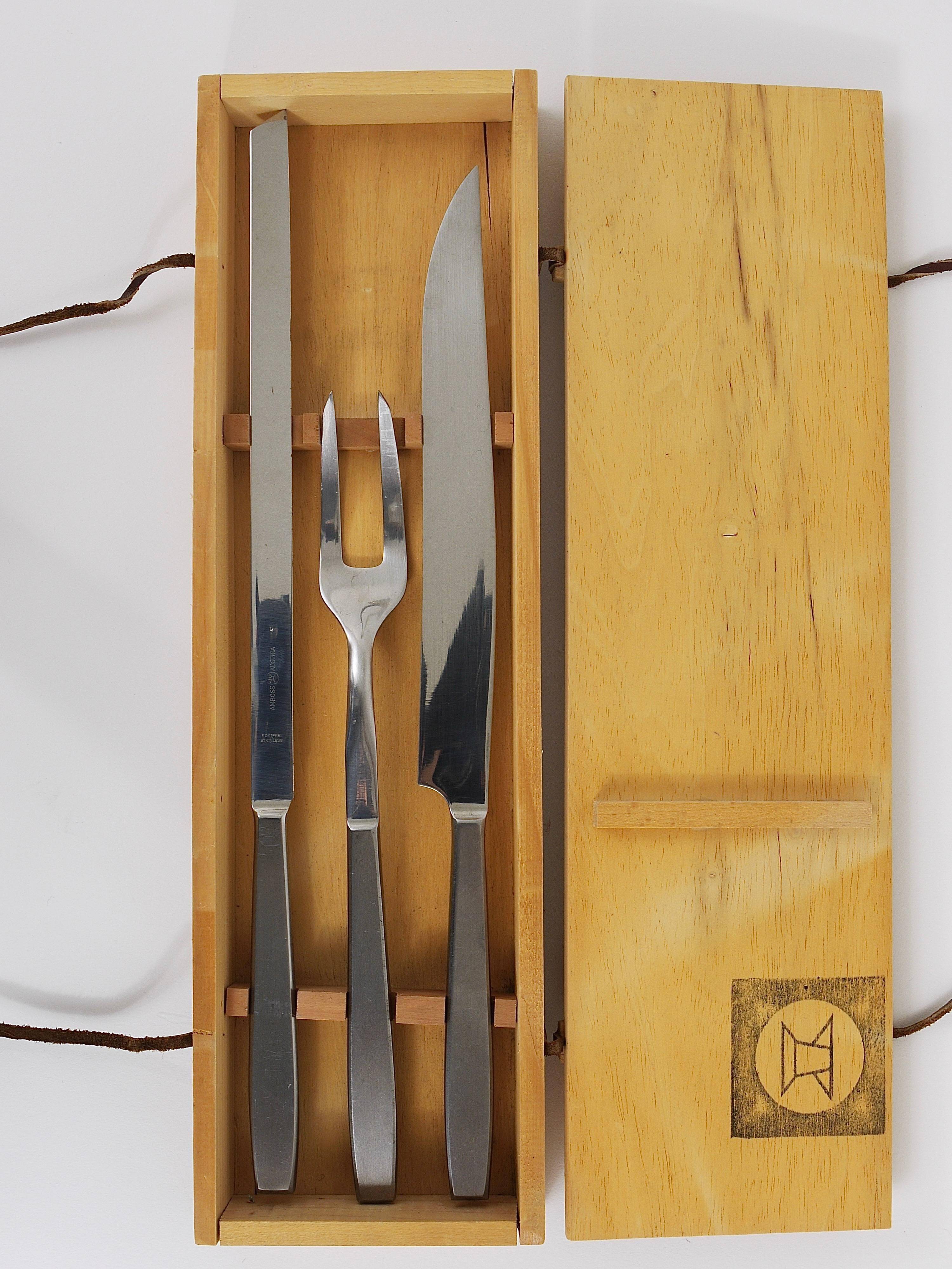 Knife and carving fork box Helmut Alder Amboss 2050, Austria, 1950s