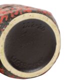 Set of 2 Red Fat Lava Vases Scheurich Jura West Germany