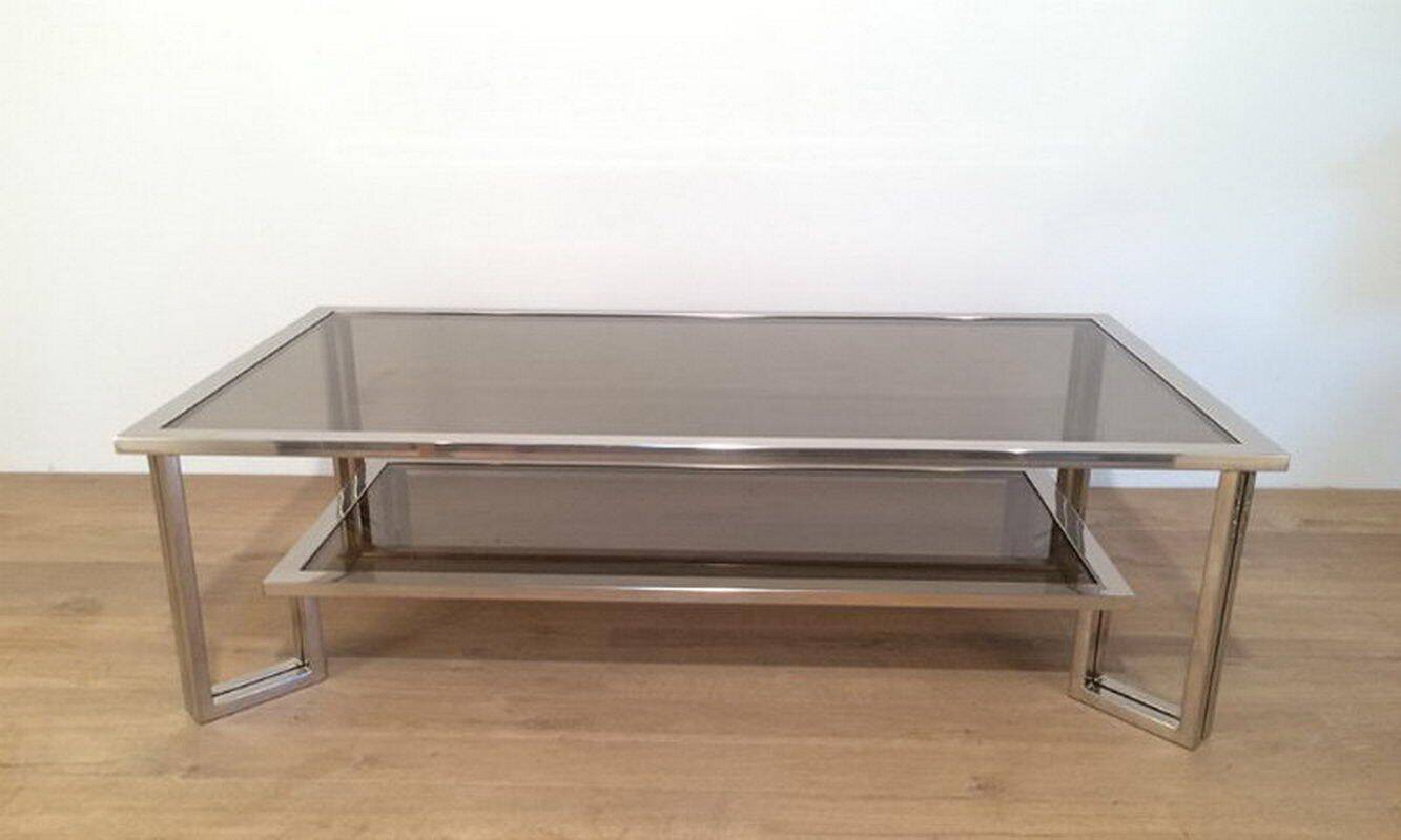 Chrome designer coffee table