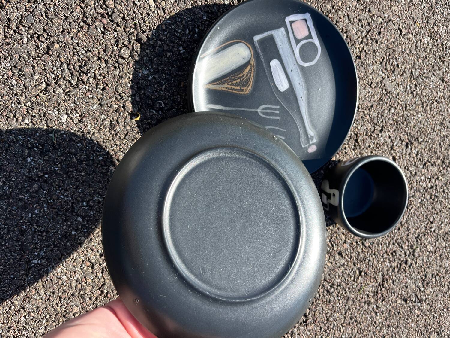 Set of 3 vintage 1960 ceramic plates